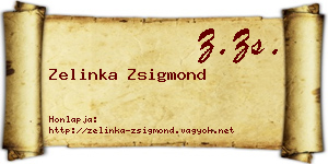 Zelinka Zsigmond névjegykártya